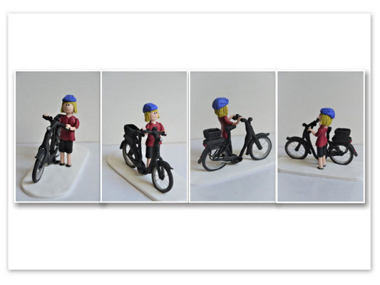 personalisierte Figur mit einem Fahrrad