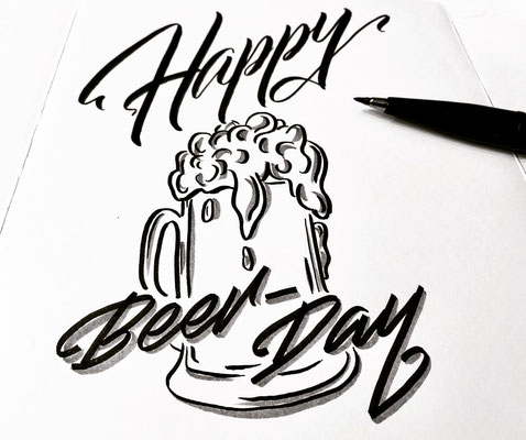 Simply-NeW-Art-Nelly-Wüthrich-Kehrli-Handlettering-Brushlettering-Calligraphy-Workshops-Kinder-Jugendliche-Erwachsene-Brienz-Thun-Gwatt-Wichtrach-Happy-Beer-Day