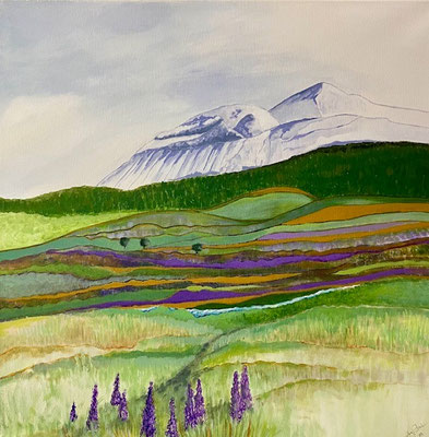 Traumlandschaft Südamerika 4 / Acryl auf Leinwand / 60 x 60