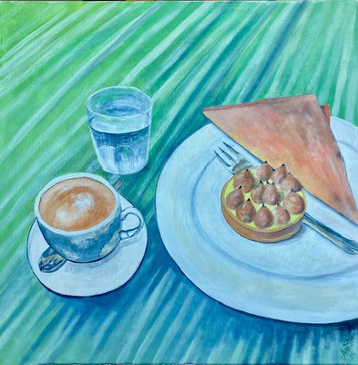 Kaffee am Nachmittag / Acryl auf Leinwand / 50 x 50