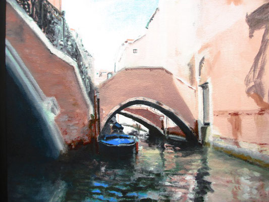 Venetië gondeltocht 2; 34x28 cm (canvas board)