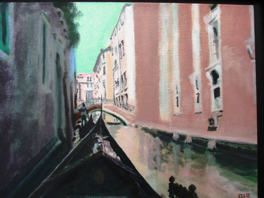 Venetië gondeltocht 1; 34x28 cm (canvas board)