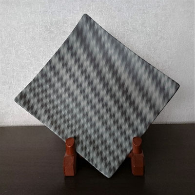  “Vertigo”neriage(marbleized) slab plate　28.4×26.5×5.0(㎝/H)　