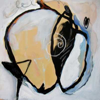 HUILE SUR PAPIER ST 40X40 2009 Philmari ROJOUAN Artiste peintre Nantes