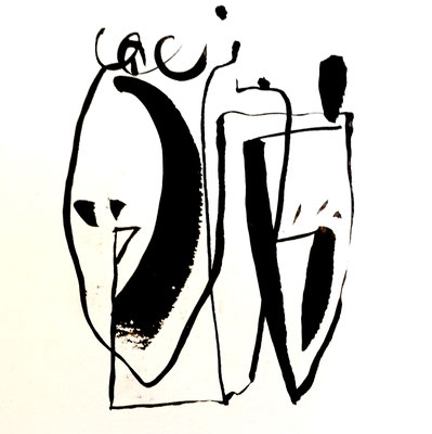 ENCRE DE CHINE ST 30X30 2008 Philmari ROJOUAN Artiste peintre