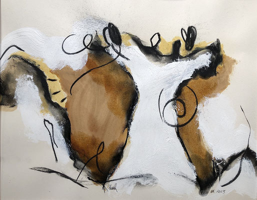 "LANDSCAPE 12" HUILE SUR PAPIER 40X60 2015 Philmari ROJOUAN Artiste peintre Nantes