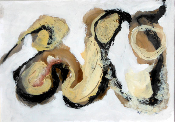 "SKIN" HUILE SUR PAPIER 40X60 2015 Philmari ROJOUAN Artiste peintre
