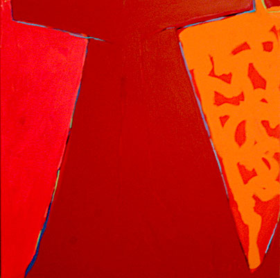 "2 FIGURES" ACRYLIQUE SUR TOILE 100X100 2000 Philmari ROJOUAN Artiste peintre Nantes