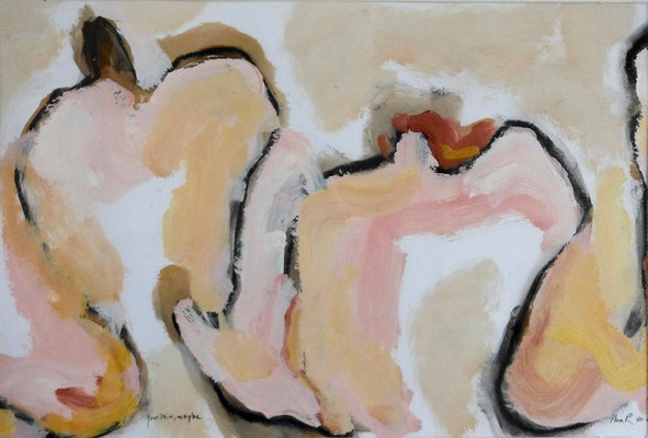 "YOUR SKIN MAY BE" HUILE SUR PAPIER 40X60 2015 Philmari ROJOUAN Artiste peintre