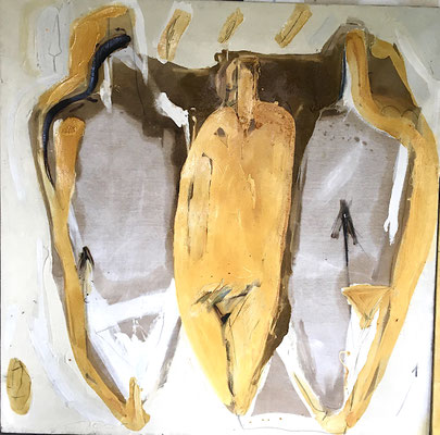 TRIPTYQUE 2 ST HUILE SUR TOILE 120X120 1995 Philmari ROJOUAN Artiste peintre Nantes