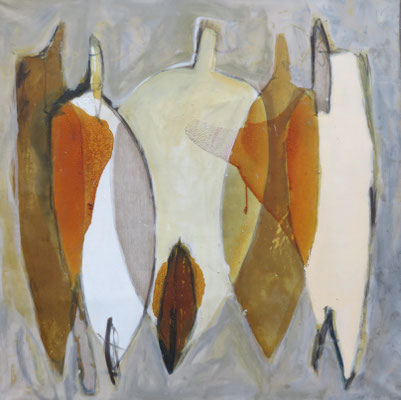 MIXTE SUR TOILE 150X150 2005 Philmari ROJOUAN Artiste peintre Nantes