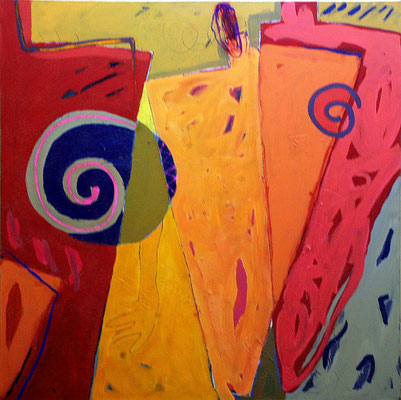 HUILE SUR TOILE ST 150X150 1999 Philmari ROJOUAN Artiste peintre Nantes