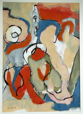 "LANDSCAPE 3" HUILE SUR PAPIER 40X60 2015 Philmari ROJOUAN Artiste peintre
