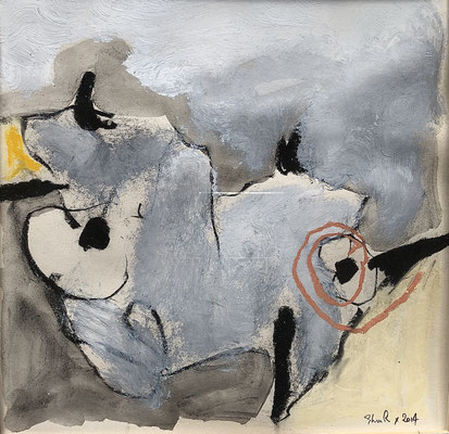 "LANDSCAPE 9" HUILE SUR PAPIER 40X60 2015 Philmari ROJOUAN Artiste peintre Nantes