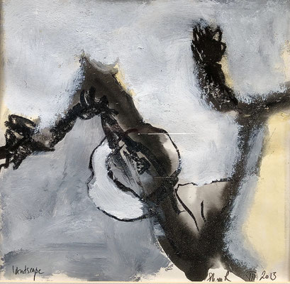 "LANDSCAPE 7" HUILE SUR PAPIER 40X60 2015 Philmari ROJOUAN Artiste peintre