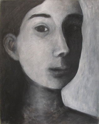 Gesicht I, 2009,  40 x 30 cm, Acryl auf Molino    