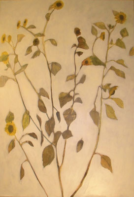 Sonnenblumen im Wind, 2012  120 x 100 cm, Acryl auf Molin    