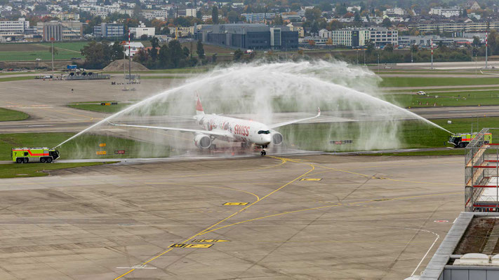 SWISS Airbus A350 - HB-IFA - Wanderlust - 1. Landung ZRH - 9.10.2025