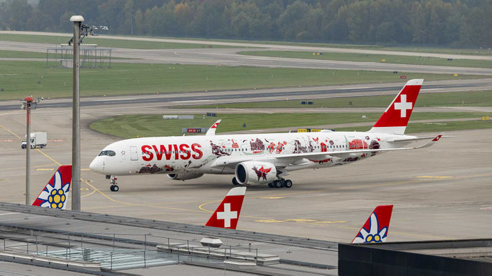 SWISS Airbus A350 - HB-IFA - Wanderlust - 1. Landung ZRH - 9.10.2025