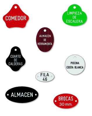 Tipos de placas grabadas - Rótulos Azacayas - Granada