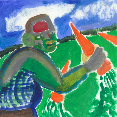 acrylique sur papier, 20x20cm