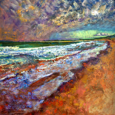 80x80cm, huile et acrylique sur toile, 2024, vendue