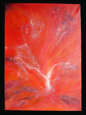 It's only Love, 2010, Acrylique sur toile, fibres   50x70 cm, 650 CHF
