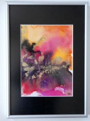 Deva des fleurs, 2016, encre sur papier, cadre alu argent mat, sous verre        21x29,7 cm, 200 CHF