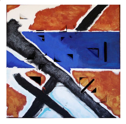 Les traces de l'hiver, Acrylique sur toile, gesso,          50x50 cm, 500 CHF