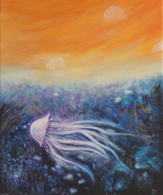 Danse Marine, 2018, acrylique sur toile,                       50x60 cm, 650 CHF