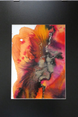 Eclosion, 2018, encre sur papier, cadre alu argent mat, sous verre          21x29,7 cm, 200 CHF