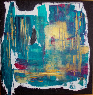Dans le coeur de la Terre Mère, 2013, Acrylique sur toile, gesso                     30x30 cm, 200 CHF