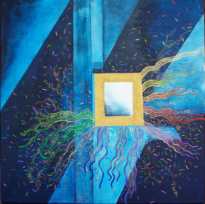 L'ensemencement, Acrylique sur toile, gesso, 2009          40x40 cm, 350 CHF