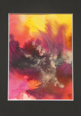Envol, 2019, encre, cadre alu argent mat sous verre,                      21x29,7 cm, 200 CHF