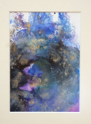 Constellation, 2018, encre, cadre alu argent mat, sous verre,                    24x30cm, 200 CHF