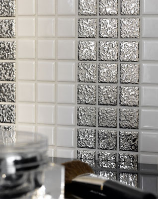 Mosaico 2,5x2,5 cm Argento