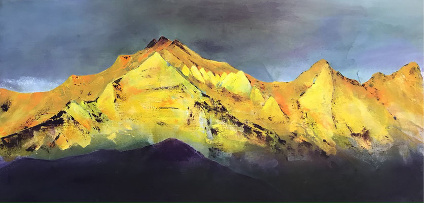 Abendglühen Falknis 100x50