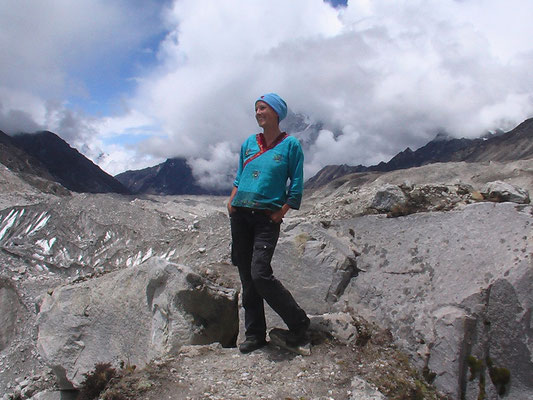 At the Mount Everest basecamp