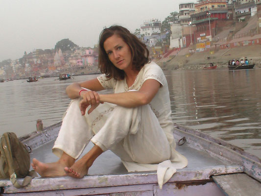 On a boat in Varanasi