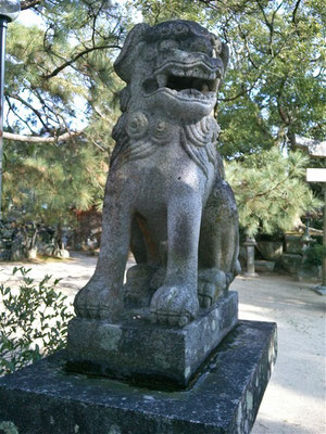 宮地嶽神社の狛犬03番【阿形】全体像の写真