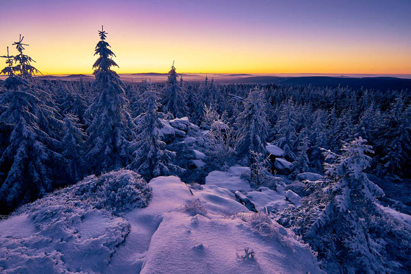Winterliches Morgenrot am Ochsenkopf