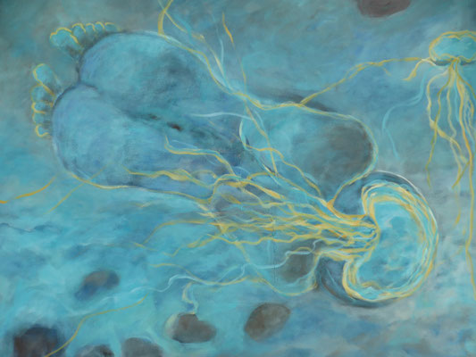 60 x 80 Acryl auf Leinwand 2018 Serie "Wasserwesen"