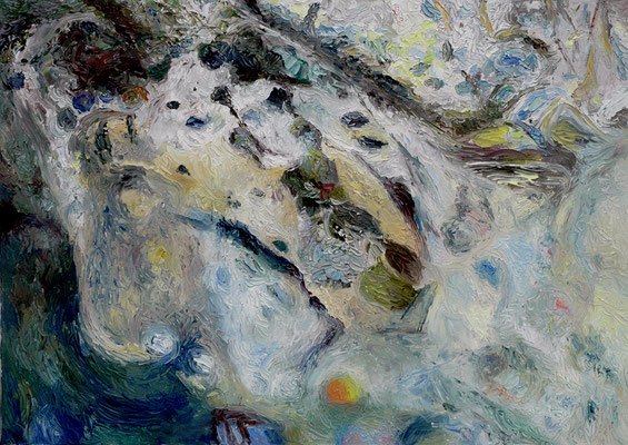 Serie "Wasser Welten" Eiswasser 50 x 70 x 4 Oel auf Leinwand
