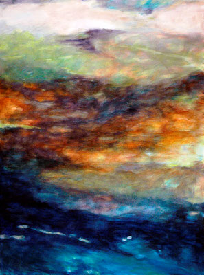 Serie "Wasser Welten" Bach 60 x 80 x 2 Acryl auf Leinwand
