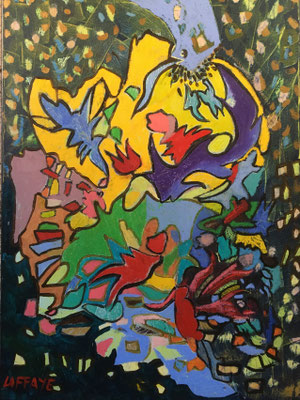 Nuit Acrylique D'ivresse. Acrylique / Pastel huile .  70x50cm. Disponible.