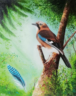 F 13 - Im Schutz des Waldes - Öl auf Leinwand - 40 x 50 cm