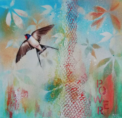 F 1 - Schwalben-Power - Öl & Acryl auf Leinwand - 40 x 40 cm
