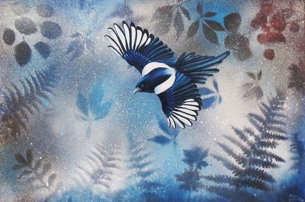 Im Anflug - Öl & Acryl auf Leinwand - 40 x 60 cm