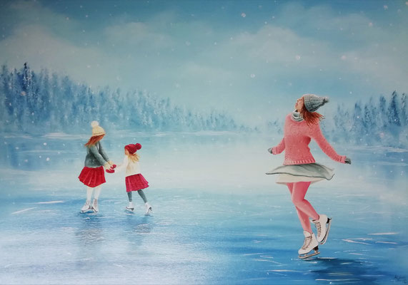 G 11 - Eiskunstlauf - Öl auf Leinwand - 50 x 70 cm