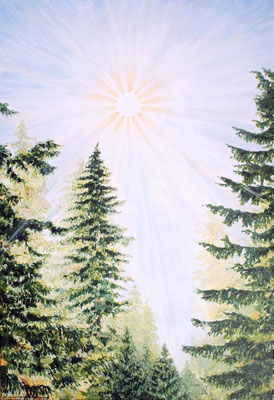 2013 "Landschap in Ierland". Geschilderd door Marian van Zomeren- van Heesewijk met acrylverf op linnen 120 x 80 cm.